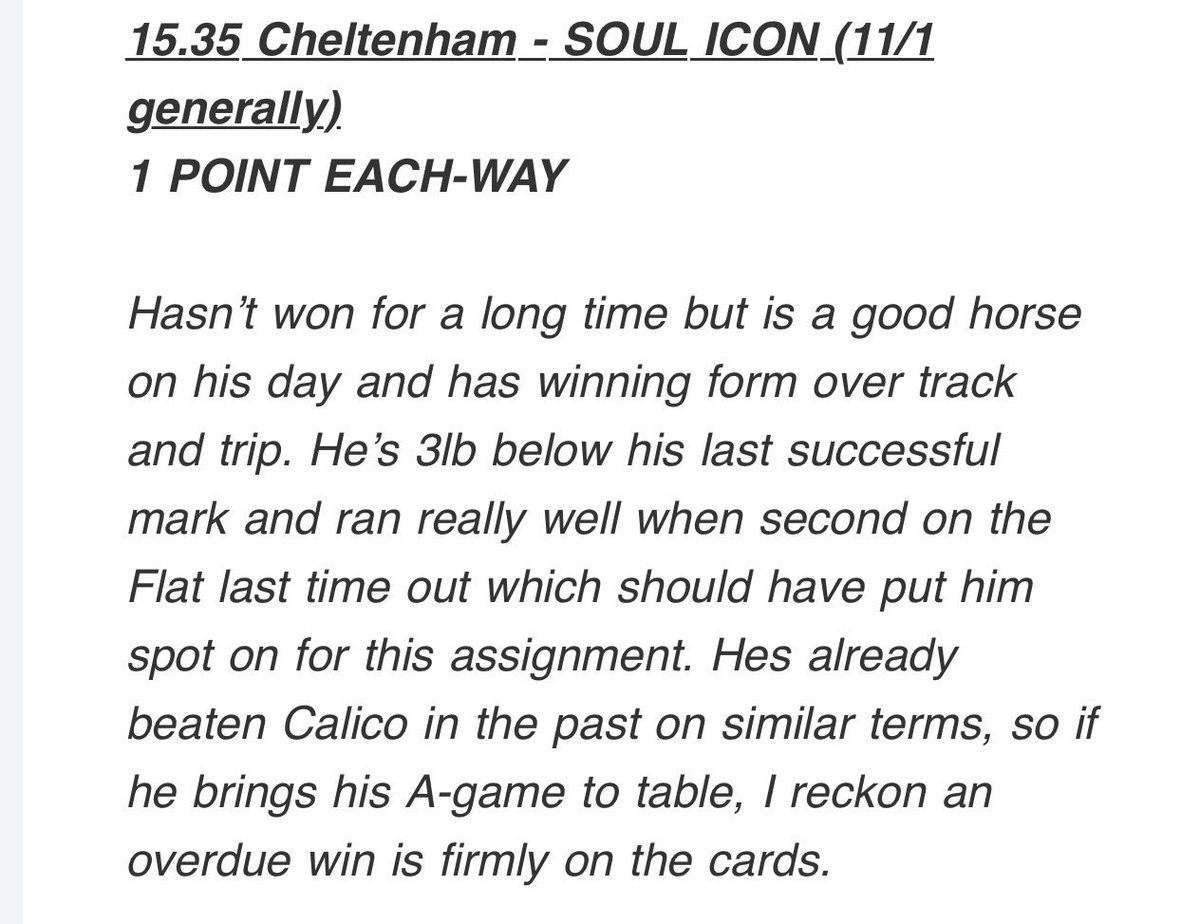 Architect_Tips's tweet photo. Great run from Soul Icon to place at an advised 11/1 (10p R4), what a day it has been for members. https://t.co/75qRAbyRAn