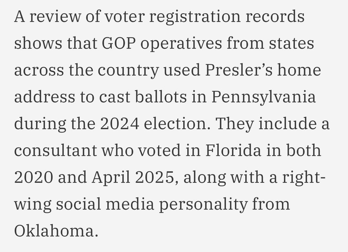 jjabbott's tweet photo. Another day, another scandal for @PAGOP’s top operative: Scott Presler bought a house in Pennsylvania so he could vote. Now, many out-of-state GOP operatives have registered there, potentially breaking PA election law. 

Must-read via @BrendanHartnett https://t.co/hz5AEvDYVh https://t.co/bIOMgpOcyw