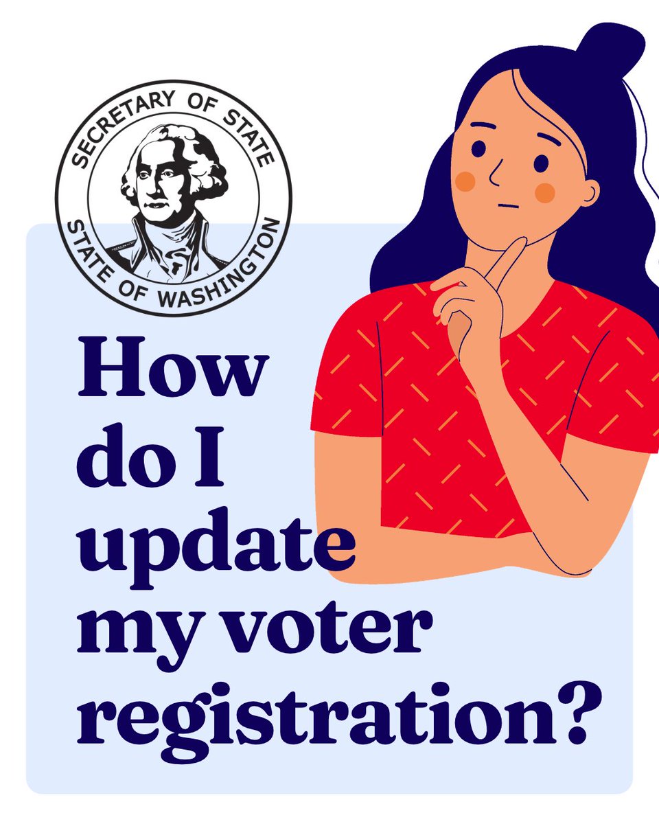 secstatewa's tweet photo. Remember, updating your voter registration is crucial if you’ve moved or changed your name. It only takes a few minutes. https://t.co/nD90SDD3gX https://t.co/L1kRjsPt8n