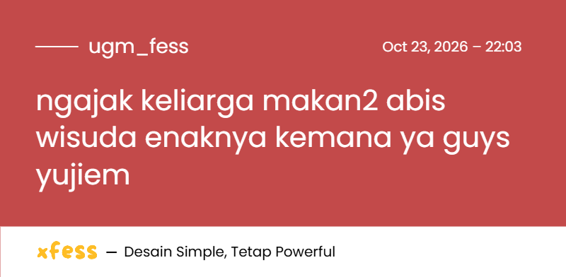 UGM_FESS's tweet photo. ngajak keliarga makan2 abis wisuda enaknya kemana ya guys yujiem https://t.co/GSKM5A4IG8