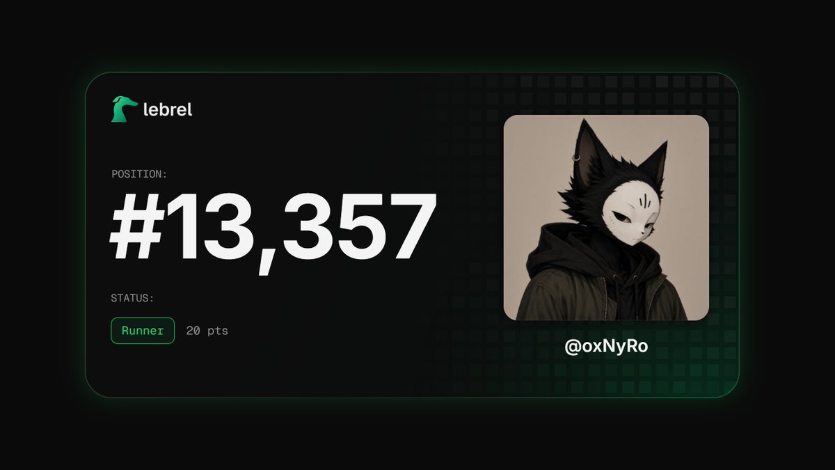oxNyRo's tweet photo. I'm #13,357 on the @LebrelAI waitlist, Runner tier.

Private, uncensored AI through chat and API. Join with my link:
https://t.co/wowMUh3p9f https://t.co/KVqS0uWz8Q