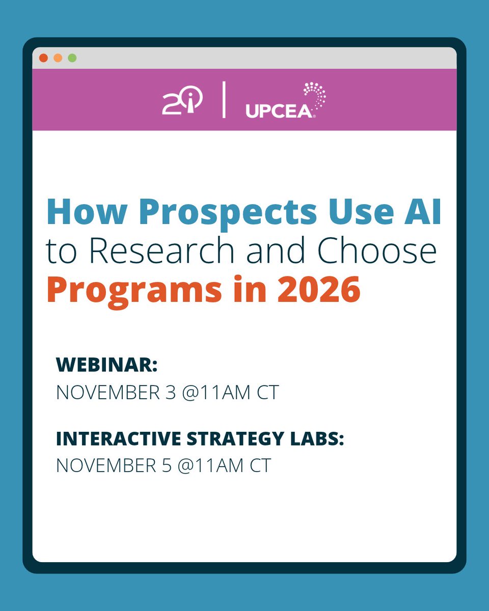 SearchInfluence's tweet photo. 👀 83% of prospects read AI summaries first. 🖱️ 59% click the source.
Before they ever visit your site, their choice is almost made. Join our free Nov 3 webinar with @UPCEA to learn exactly how AI summaries are built and how to get recommended. Register: https://t.co/8cSVKDkTSi https://t.co/7cKs6wxbp2