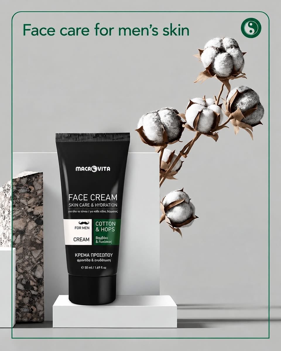 MacrovitaCanada's tweet photo. Face Cream with cotton & hops provides the daily care that men’s skin needs:
✔️ Deeply moisturizes
✔️ Nourishes and revitalizes the skin
✔️ Protects against irritation and signs of aging
#MacrovitaCanada #Men #FaceCream #Cotton #Hops https://t.co/nrxl13YNps