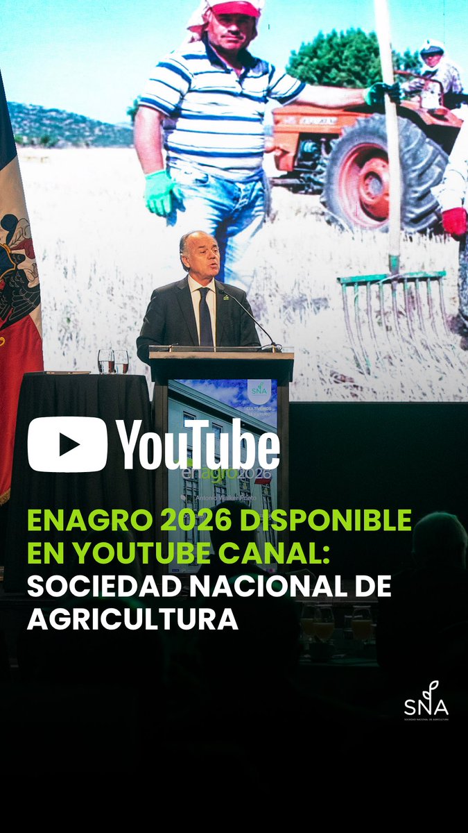 SNA_Chile's tweet photo. ¡ENAGRO 2026 ya está en YouTube!
Revive los principales momentos, exposiciones y desafíos para el futuro del agro chileno en nuestro canal.
▶️ Disponible aquí https://t.co/HWiAKzMYjj https://t.co/OMKnBKfnzg