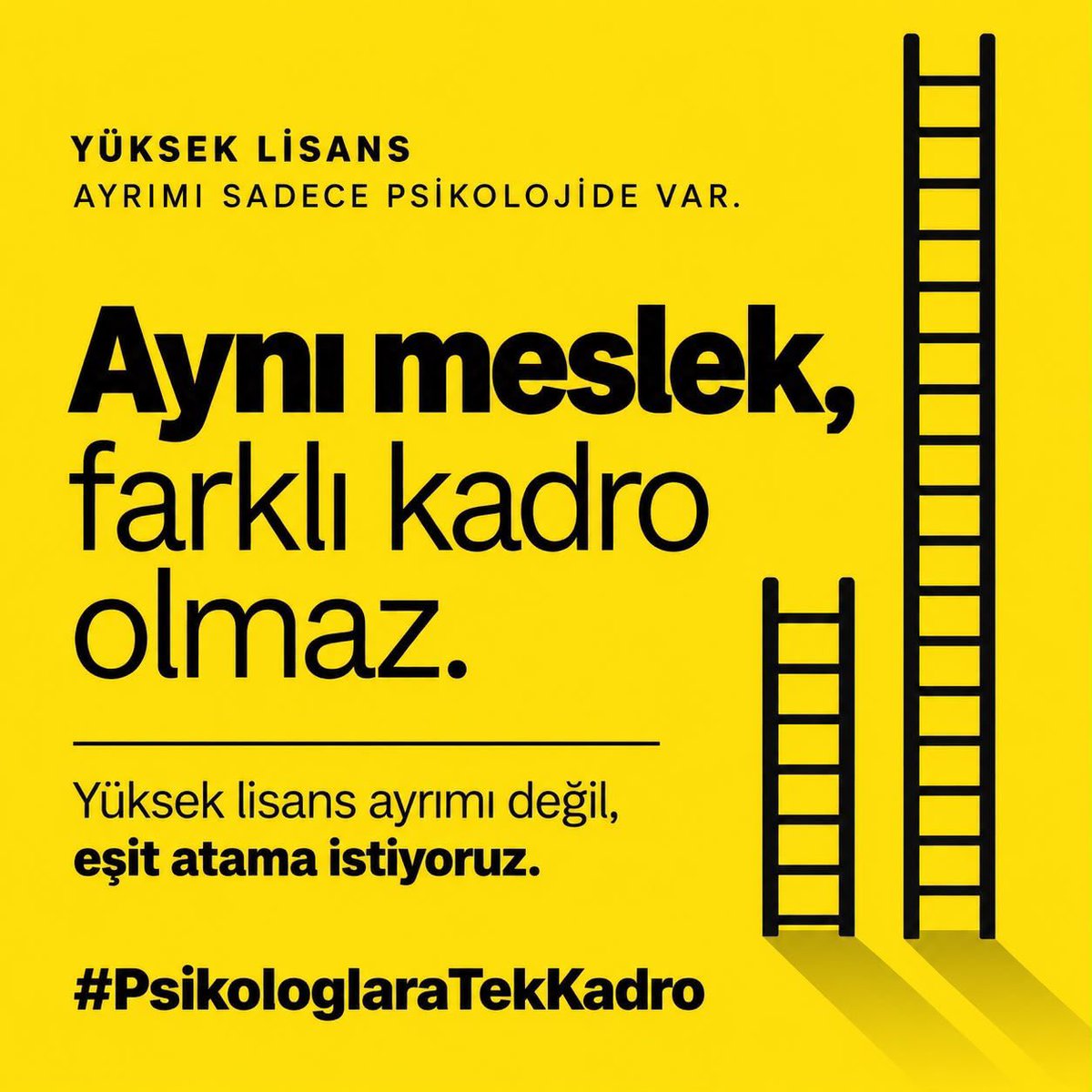 nurism0's tweet photo. Diğer tüm lisans branşlarında atamalar doğrudan lisans diplomasıyla yapılırken, psikoloji alanında yüksek lisans şartının getirilmesi adalet ve eşitlik ilkeleriyle kesinlikle bağdaşmamaktadır. #PsikologlaraTekKadro @dryerebakan @vedatbilgn @drmemisoglu https://t.co/3JGdQJSlZK