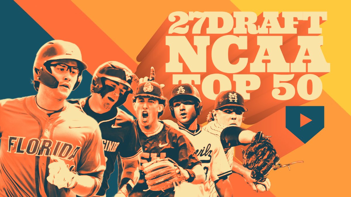 ProspectsLive's tweet photo. The Draft Team left a gift for you 🙌🎁 the Top 50 NCAA Prospects for the 2027 MLB Draft launched today at the site!

Check it out at the link below! https://t.co/EXviHsg10X