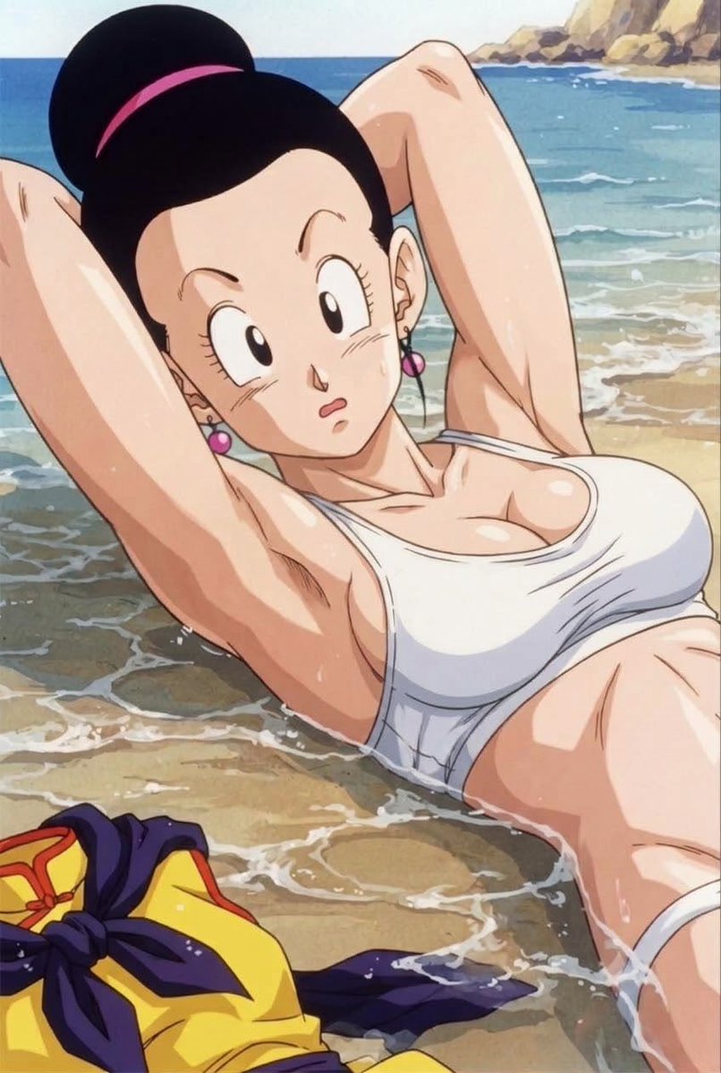 DB_universeshow's tweet photo. Chichi lying on the beach https://t.co/6wO8RmE1rZ