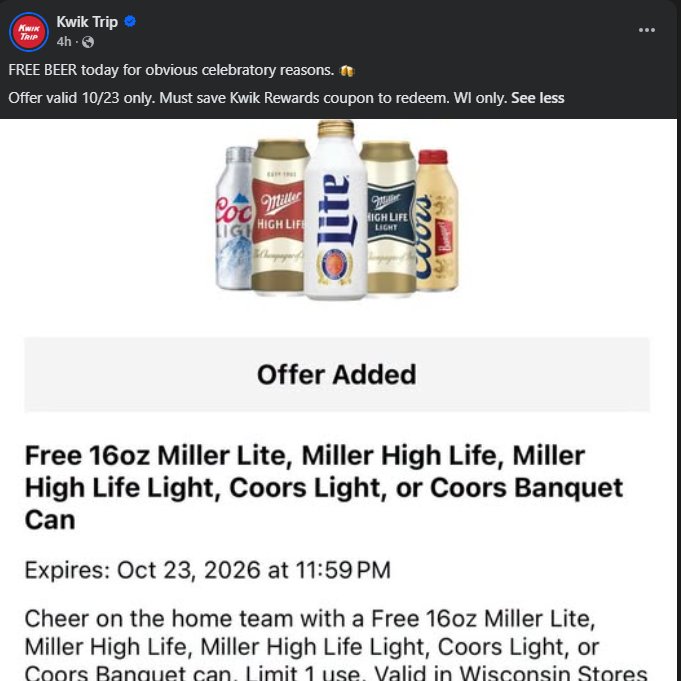 JasonCalvi's tweet photo. When the Milwaukee Brewers make it to the World Series for the first time in 44 years, Wisconsin is going to Wisconsin. https://t.co/wDZpkOZBcc