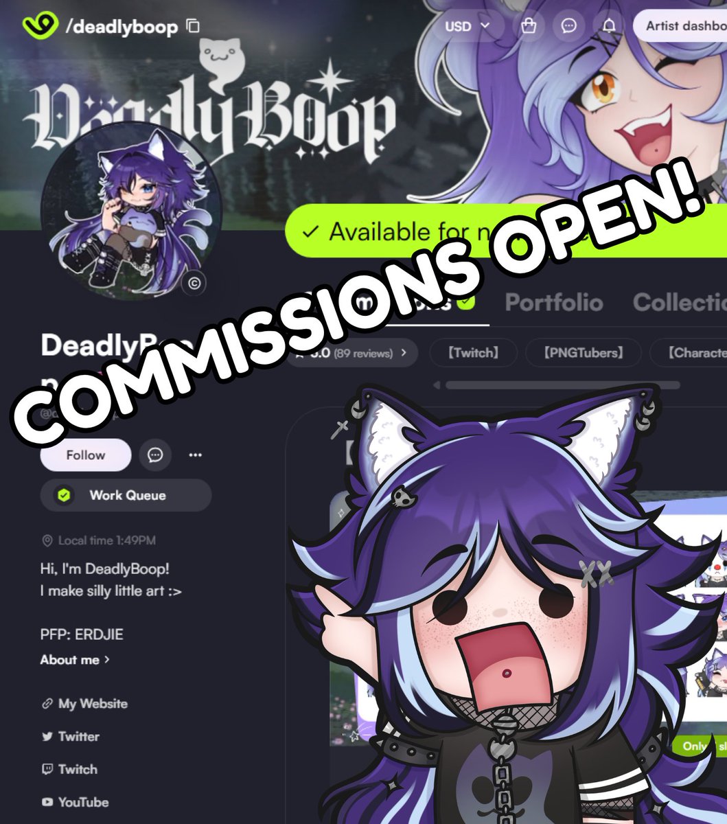 DeadlyBoop's tweet photo. WOWOW MY COMMISSIONS ARE BACK OPEN FOR THE FIRST TIME IN MONTHS!!

November start dates > January delivery dates
OPEN NOW!
https://t.co/CvjDpazpq3 https://t.co/w68M25l5Ah