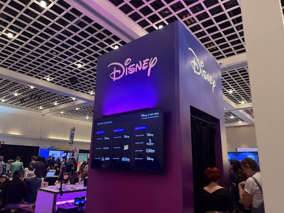 DTVANews's tweet photo. Laughing Place showcased The Walt Disney Company booth from Lightbox Expo 2026.

This is the first edition where each animation unit (WDAS, Pixar, Disney TVA, Imagineering, Lucasfilm Animation, 20th TVA) is recruiting people to work in current, upcoming and unannounced projects. https://t.co/BLNMdzOikQ
