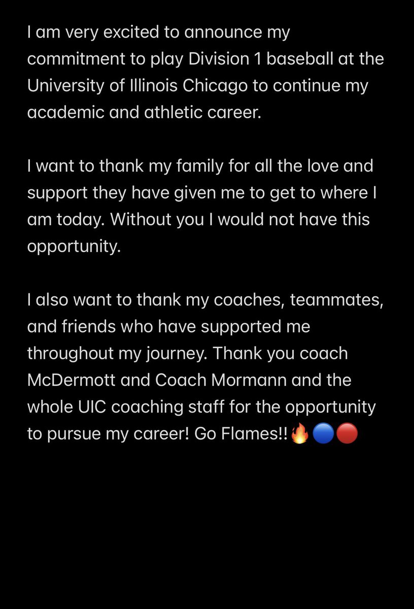 Jimmy3612545926's tweet photo. COMMITTED🔴🔵@UIC_Baseball @LWEastBaseball https://t.co/srpBXElLAI