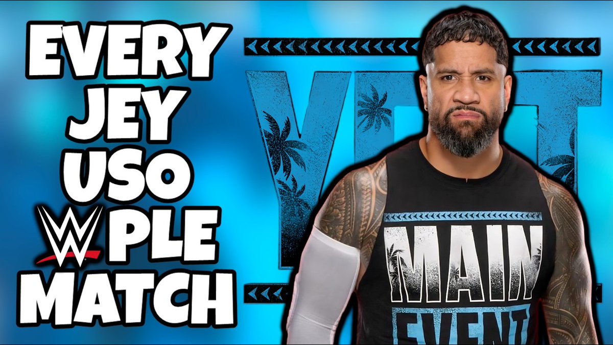 StuartYeah's tweet photo. I haven't really watched weekly WWE television in a while, but everyone still loves Jey Uso, right?

RIGHT?

YEET?

Anyway, Jey Uso has had LOTS of WWE PPV and PLE matches

Can you name them all?

We tried. See how we did. 👇 https://t.co/WhkXom4EgF