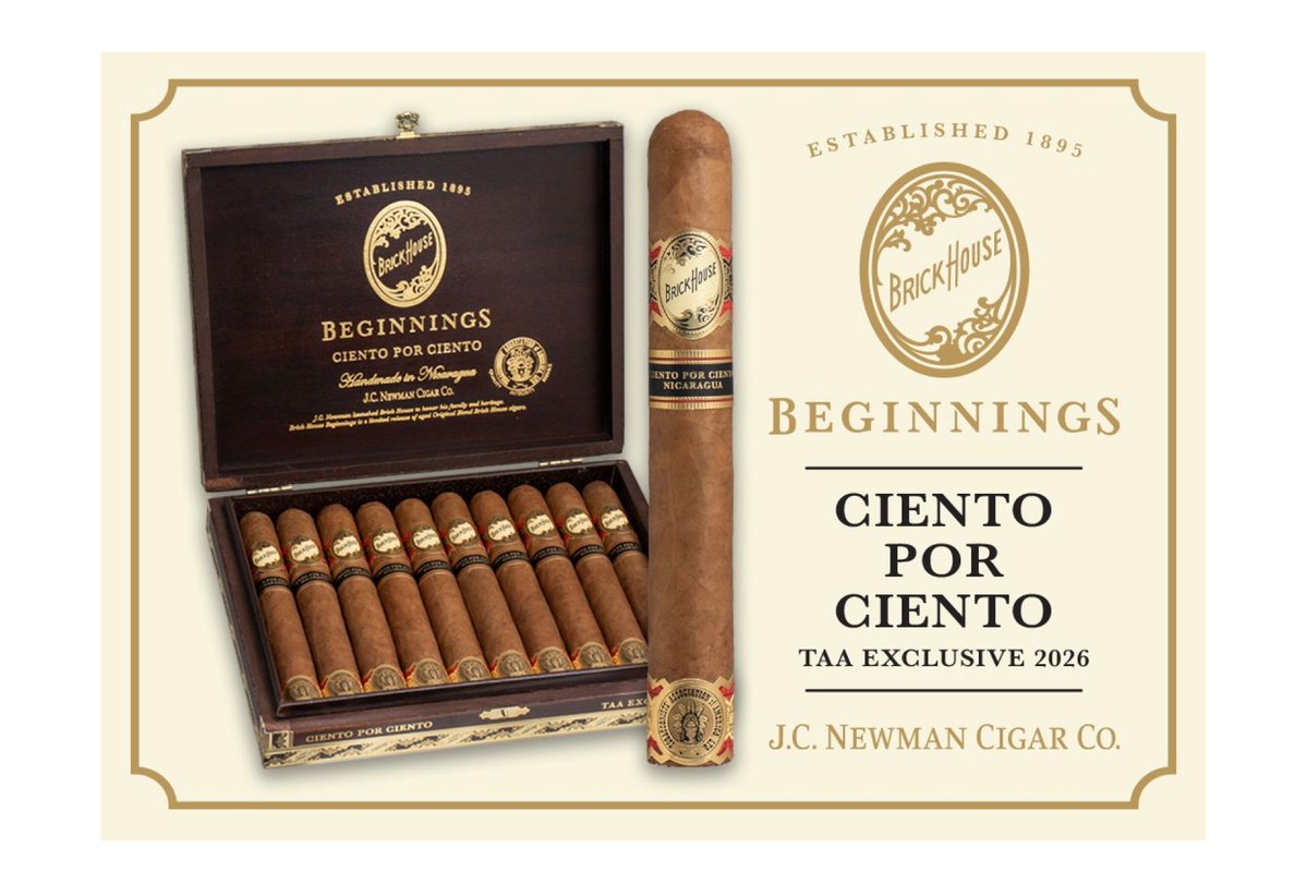 halfwheel's tweet photo. Aged Brick House Ciento Por Ciento Selected for TAA 2026 Release #cigars https://t.co/LfFOs2uMS9 https://t.co/QXbqZ12Bd8