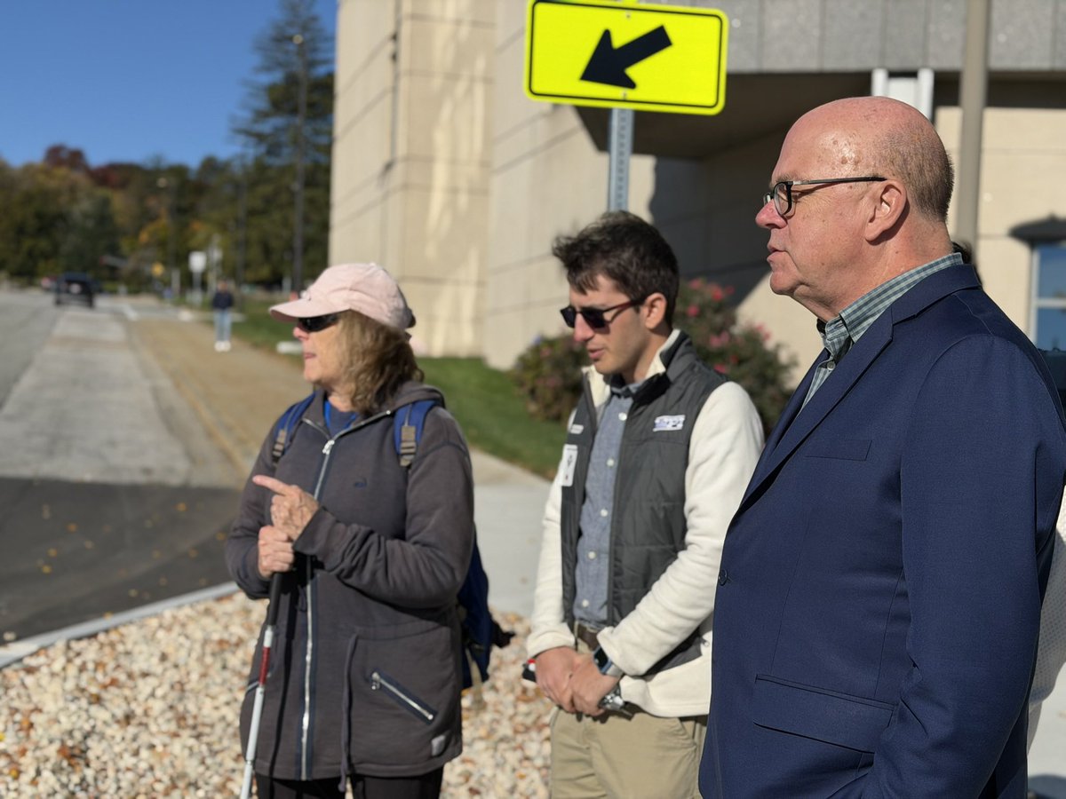 RepMcGovern's tweet photo. Everyone deserves to move through our community with safety, independence, and dignity.

On White Cane Day, I walked UMass Chan with Jon Cili to better understand barriers blind & visually impaired people face.

Grateful to Jon and Liz Myska for their advocacy—and for the work they do to make sure no one in our community is left out or left behind.
