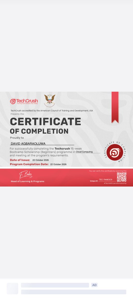 Agbaaah's tweet photo. Congratulations to me
Finally done with my Bootcamp 
I am really really grateful to God and proud of myself 
The season I took the bootcamp was loaded but I still pushed through with the vision by God
Blessed be God who teaches my hands to war and my fingers to fight https://t.co/RLllKPiHIW