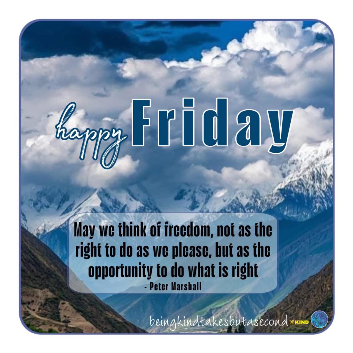 QuotesrusF's tweet photo. 😘❣️ HA🅿️🅿️Y  FRID🔅Y    May we think of freedom, not as the right to do as we please, but as the opportunity to do what is right - Peter Marshall 🙋🏻‍♀️   🐝   KIND
#happyfriday #friday #beekind #beingkindtakesbutasecond #life #freedom https://t.co/OxEwjz1BlJ