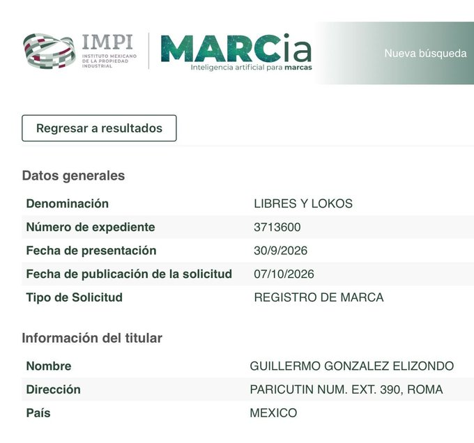 arath_drake5's tweet photo. Pues no es broma, @WillieGzz registró la marca "LIBRES Y LOKOS" a su nombre.

Falta que el @IMPI_Mexico se lo apruebe o rechace. 

¿Opiniones gente de #TigresUANL? https://t.co/rSJAag92cP
