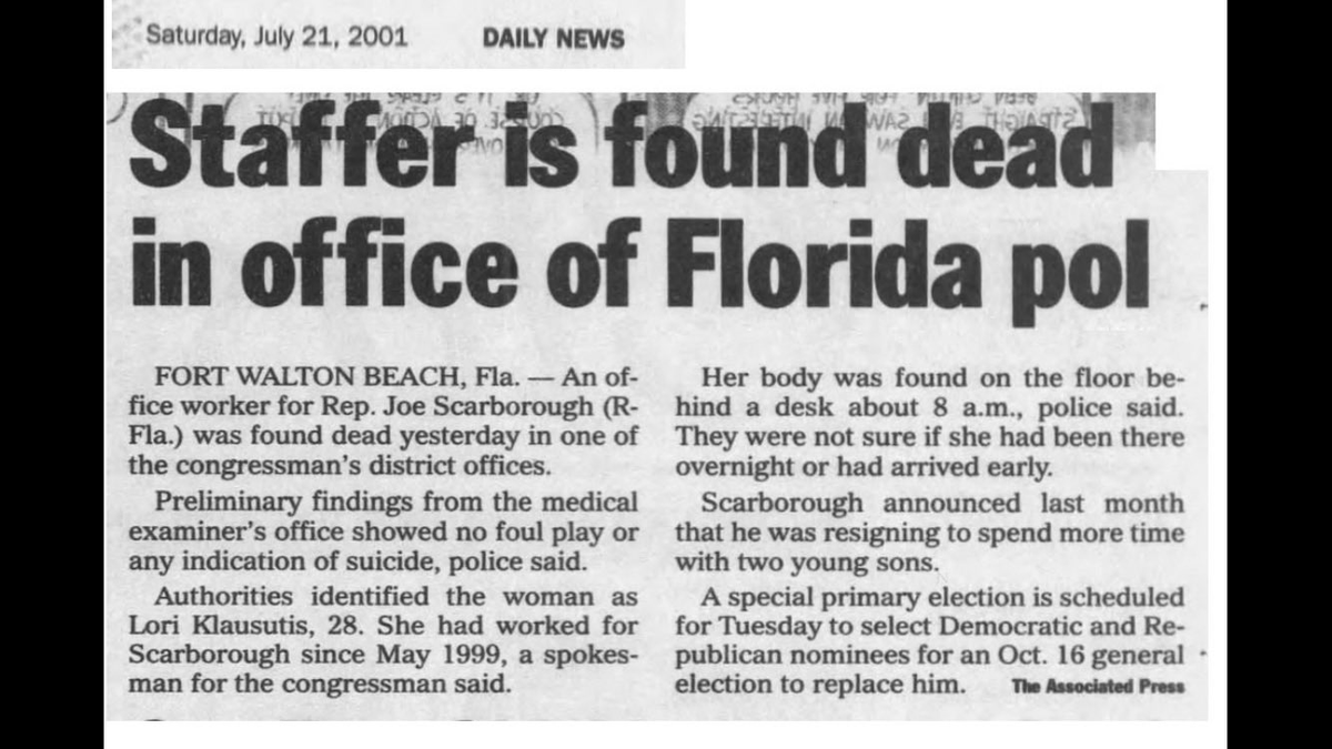 Geldner's tweet photo. @Richard_Harambe Former Florida Congressman, Joe Scarborough. Still alive though. https://t.co/gMRqrC1n1y