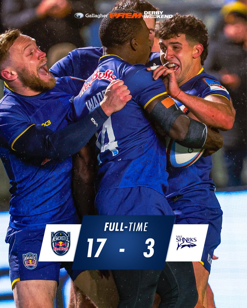 NCL_RedBulls's tweet photo. FT: Newcastle Red Bulls 17 Sale Sharks 3

Victory in the Battle for the North.

And a night of Gallagher PREM history making for Christian Wade. https://t.co/ew86h7qmmp