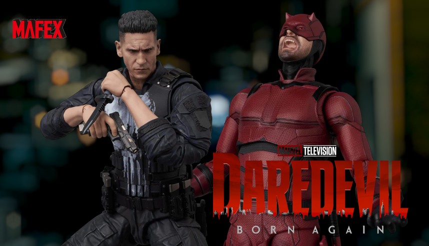 Mephitsu's tweet photo. From Marvel Television's Daredevil: Born Again comes this pair of Medicom MAFEX releases: Daredevil and The Punisher. Arriving in late 2027.

https://t.co/4ubJuzb1iu

#Medicom #MAFEX #Daredevil #Punisher #DaredevilBornAgain https://t.co/oOH6Ijqiu7
