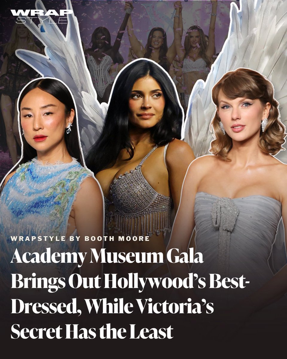TheWrap's tweet photo. This week’s #WrapStyle newsletter takes us to the Academy Museum Gala’s red carpet, where Dior, Chanel and more delivered standout looks, while the Victoria’s Secret Fashion Show returned to L.A. with Kylie Jenner, Megan Thee Stallion, Nicole Kidman and plenty of angel wings.

Catch the #WrapStyle newsletter by @Booth Moore every week. 

Sign up: https://t.co/Cgxdcz5s4x