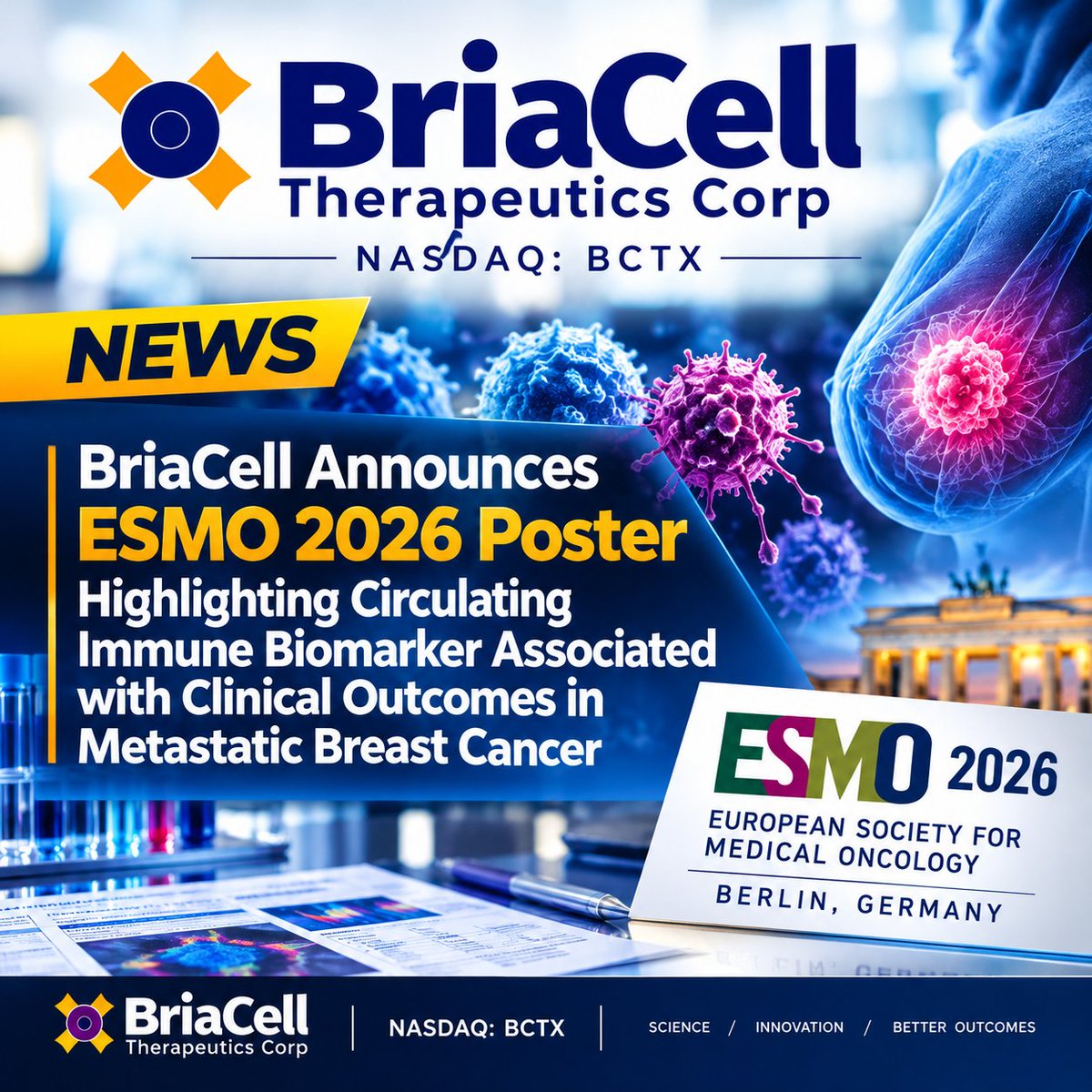 Stock_HighAlert's tweet photo. 🔬 New data for $BCTX! BriaCell highlights the potential of CAML PD-L1 monitoring to help assess treatment outcomes in metastatic breast cancer patients. https://t.co/gLia8I7DFM
$NWPG  $NWPG $ECOX $RNWF $GRLT $ADHC
#BCTX #Immunotherapy https://t.co/FlblAuBbpe