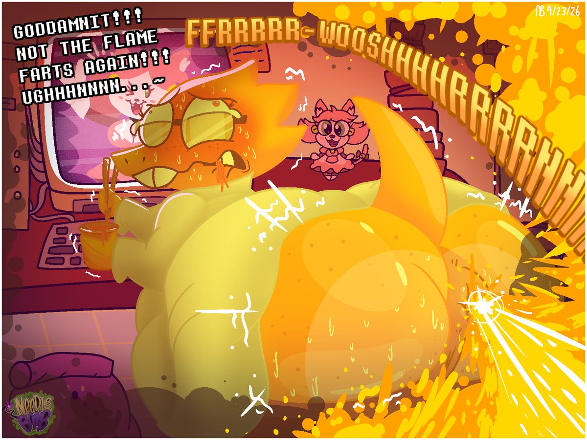noodlebomb_nsfw's tweet photo. (1/2)
[POOTREON RELEASE]
Alphys enjoying some spicy noods, but seems like they may be too hot to handle~ 🍑💨🔥
#fart #farts #fartfetish #fartart #fartporn #furryfart #furryfarts #furryfartfetish #furryfartart #furryfartporn #eproctophilia https://t.co/fmSJDVZapN