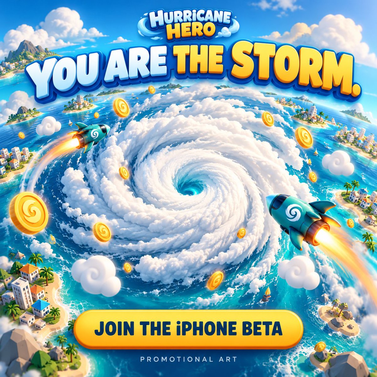 FangVentures's tweet photo. POV: you downloaded a weather game.
Now YOU'RE the hurricane and the cities have missiles. 🌀🚀

Grow. Grab gold. Dodge.
Think you can last 90 seconds?

Join the Hurricane Hero iPhone beta:
https://t.co/yrdSSQkKB1 https://t.co/PtKiYQxlVy