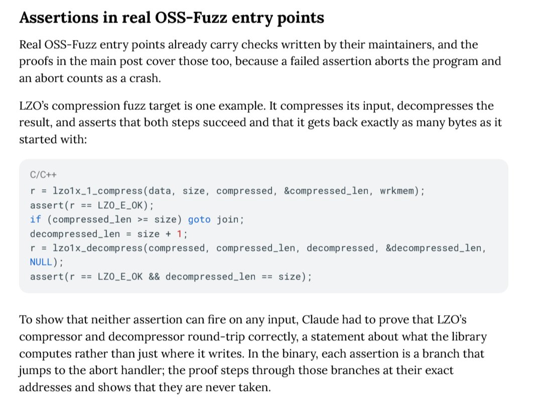 joseph_h_garvin's tweet photo. Astra just found a bug  in Anthropic's formal verification example, their "specification" doesn't actually check output bytes match input bytes. The irony is thick. https://t.co/VCYiPSOXrV