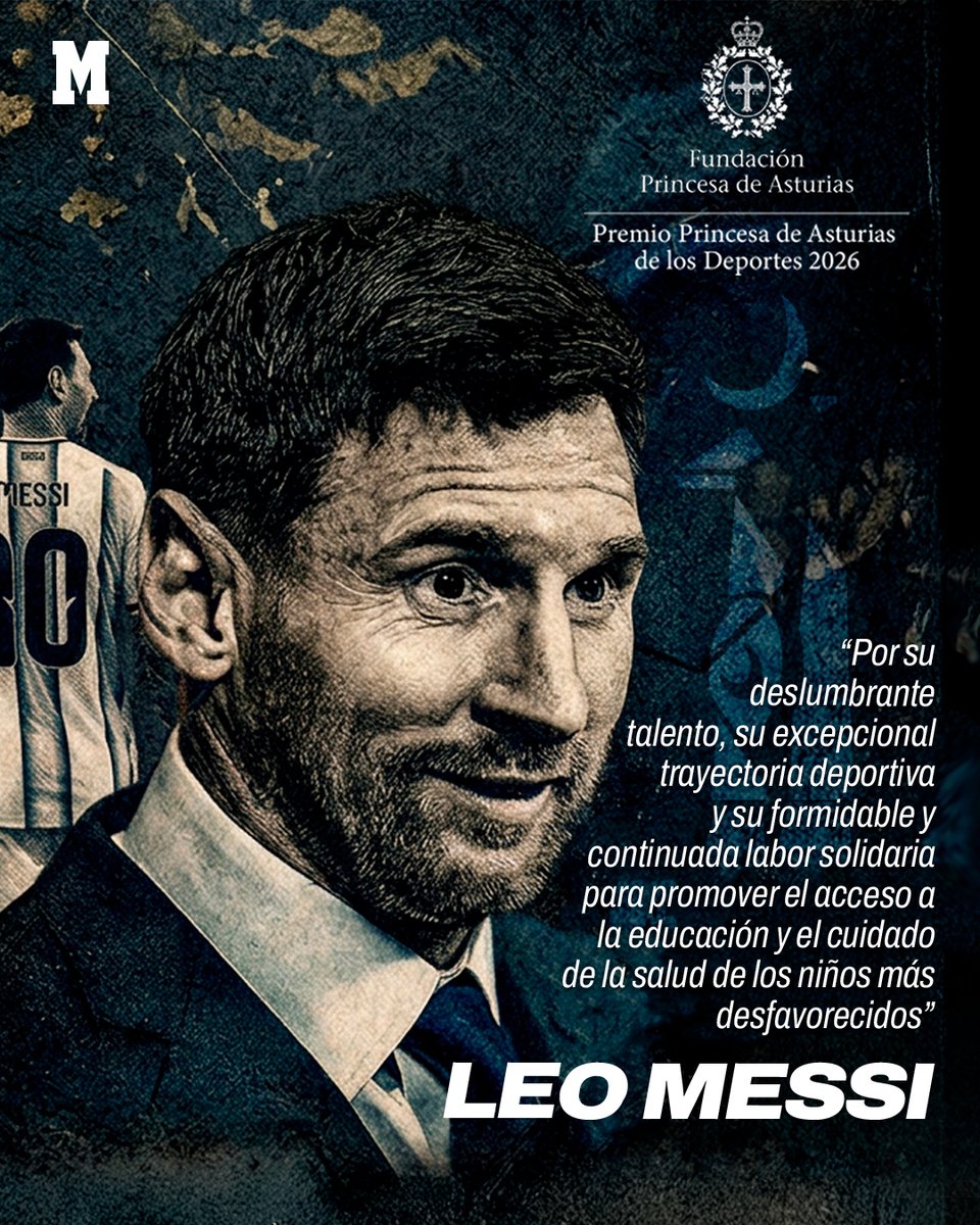 marca's tweet photo. Don Lionel Andrés Messi Cuccittini, Premio Princesa de Asturias de los Deportes 2026 🐐

#PremiosPrincesadeAsturias https://t.co/L8iQGfXnXO