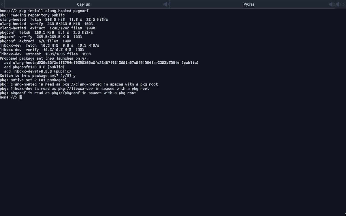 TheChronium's tweet photo. 41 days ago I started writing an operating system from scratch. Today I signed and published its first public release.

Pyxis OS 0.0.8. 84 packages. Native Clang, Neovim, SDL2, raylib, Caddy, and more.
Some limitations apply. POSIX does not.

https://t.co/SVjQ0jT27X https://t.co/h3tjjyKnHo