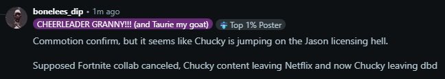 cshellyyy's tweet photo. @ChuckyEnjoyer seems like it’s becoming a licensing issue for everything that has chucky 💔 https://t.co/jbKWKxDZaQ