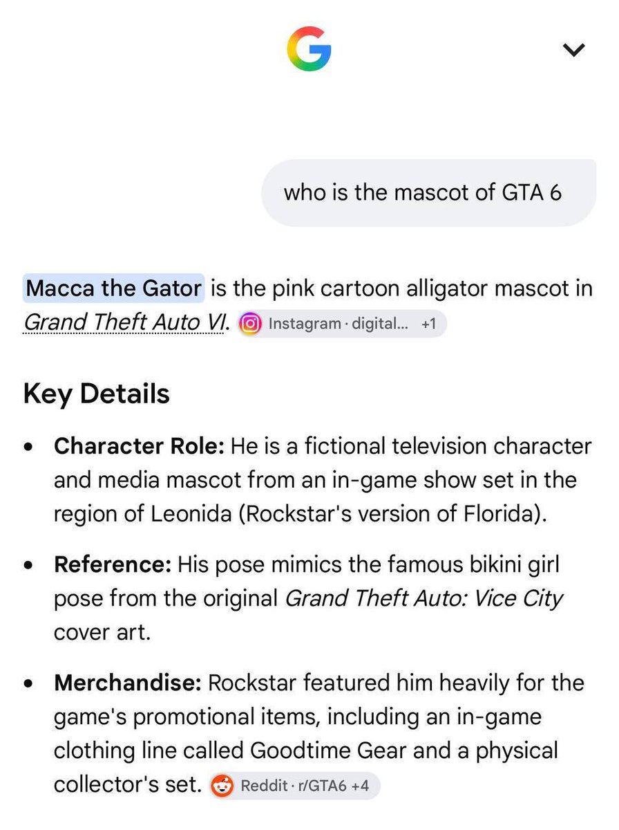 tzushi's tweet photo. @anndylian $MACCA THE GATOR 🐊  @Macca_rh

THE #GTA6 MASCOT 

With the GTA IV around the corner this definitely one to keep a tab on. https://t.co/iCzxepjVf1