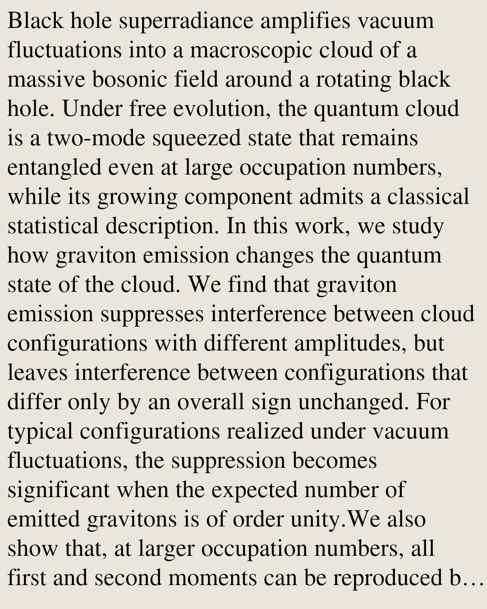 RelativityPaper's tweet photo. Decoherence of the quantum superradiant cloud from graviton emission

Lingyun Fu, Hidetoshi Omiya, Takahiro Tanaka, Hui-Yu Zhu
https://t.co/Scu0dKr29m [𝚐𝚛-𝚚𝚌 𝚊𝚜𝚝𝚛𝚘-𝚙𝚑.𝙲�� 𝚑𝚎𝚙-𝚙𝚑] https://t.co/W4woKv74Nk