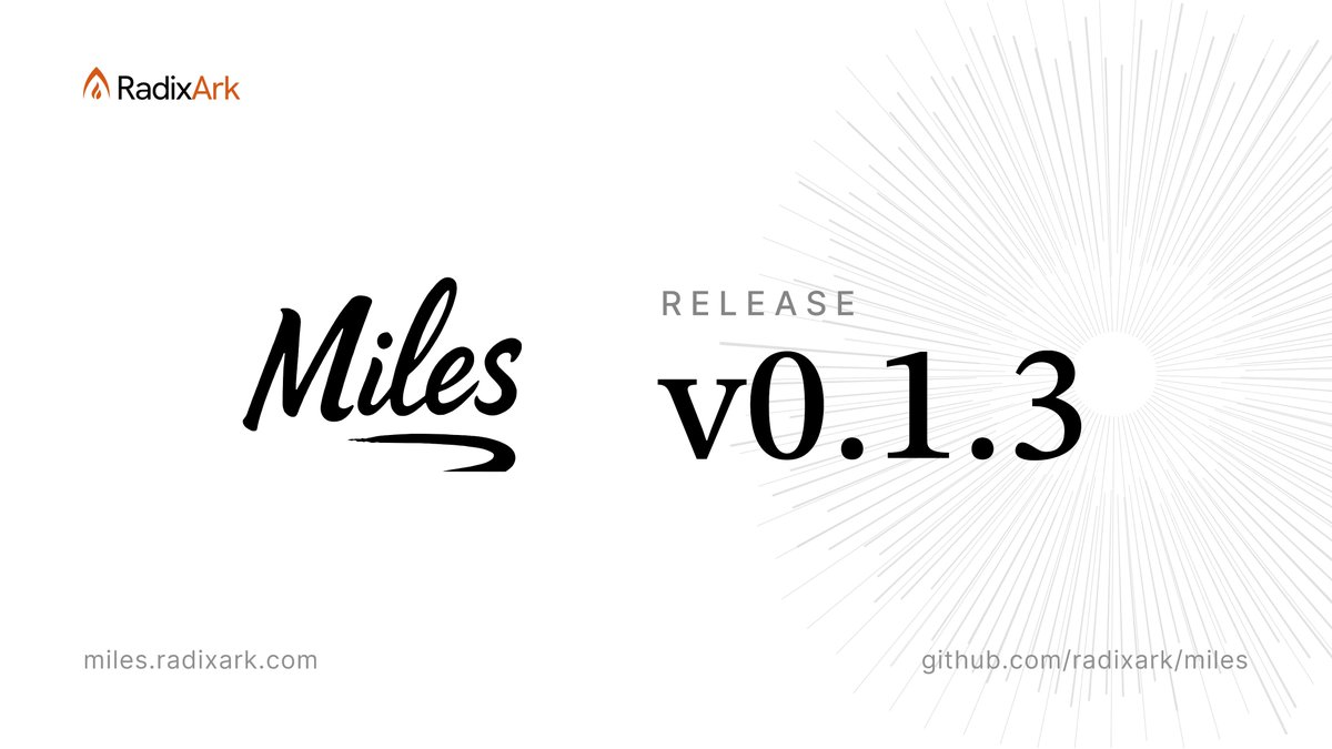 radixark's tweet photo. Miles v0.1.3 is out.

This release brings lighter weight updates, a smaller training footprint, and more resilient runs.

Rebuilt P2P transfer cuts the first weight update from 99.5s to 3.9s and pinned memory per sender from 28 GiB to 2 GiB in our benchmark.

Fully async RL can now share GPUs between training and rollout, even on a single GPU. The new fused log-prob backend cuts peak GPU memory by about a third in our long-response test.

Failures stay contained. With fault tolerance, a failed cell no longer blocks weight updates to healthy cells. Fully async runs can also resume where they left off.

LoRA now runs in Megatron raw mode across model families using a unified implementation.

Full release notes 👇