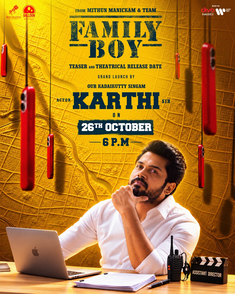 UVCommunication's tweet photo. Thank you Actor @Karthi_Offl Sir 

Our Family Boy Team is honoured & Grateful 
இனி நடப்பவை ஜெயமாகட்டும் #FamilyBoyReleaseDateTeaser

@MithunManick @Mechanic_Pics #MillenialsMovieProductionLLP
#BalloonPicturesRelease
 @dopmsukumar 
@Actorsaran_ @anugraha_siwgj 
@OfficialAnitha @nikhila_sankar_ @NirmalJPXavier @Kathi_K_Kathir 
@Jijendran_V @muji004art @actionaamee @Synccinema @WhiteeLottus @barani_offl
@aviv_basil @KrjNavaneth @Mrvethalapakku @divomusicindia @SoundsRightOffl @proyuvraaj
