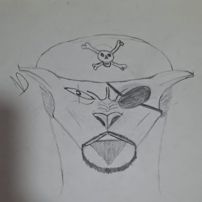 FreenationD's tweet photo. Found an old pirate lion sketch from 30 years ago… 🏴‍☠️🦁

After all these years, it finally became a real design.

From a pencil sketch to the King of the Seven Seas. ☠️

Would you wear it?

#GraphicTee #PrintOnDemand #PirateLion https://t.co/mUZUB5F5By