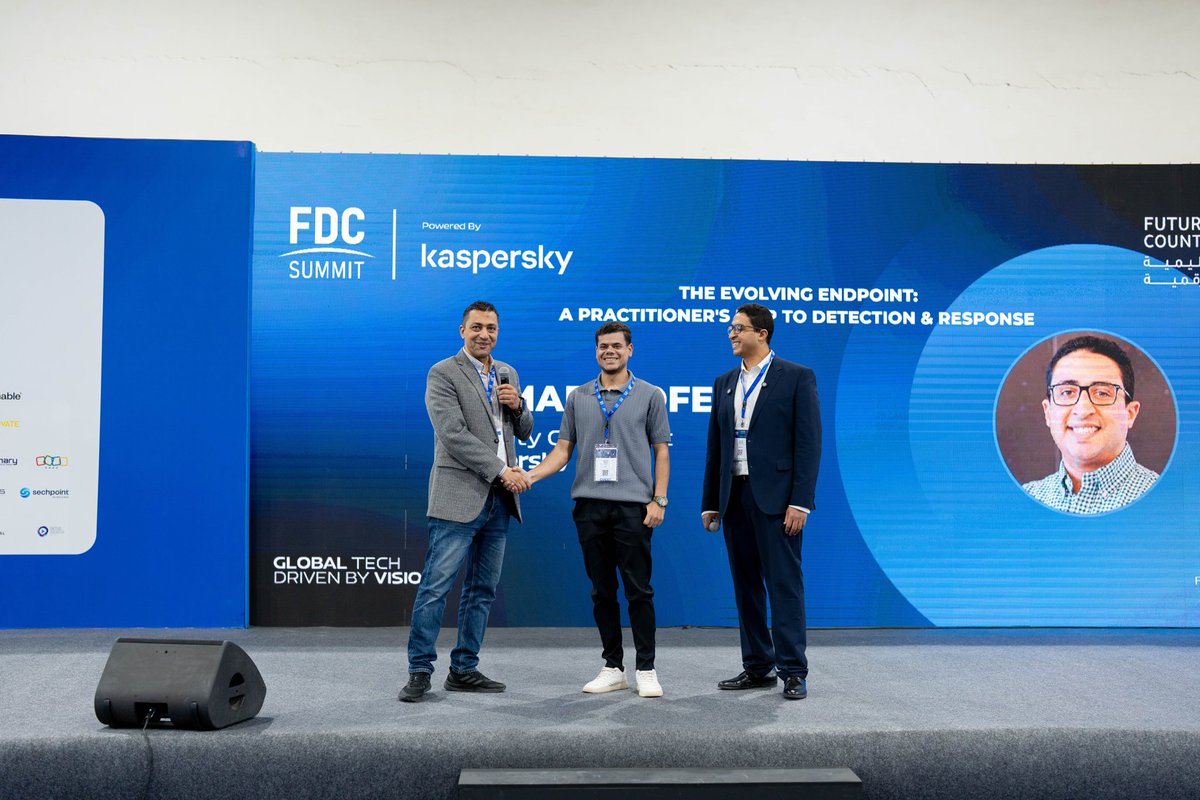 FDCSummit's tweet photo. A practitioner's map to detection &amp; response: Ahmed Mofeed of @kaspersky on the evolving endpoint at #FDCSummit2026.
#FDCSummit #CyberSecurity #EDR https://t.co/LzBGPofabV