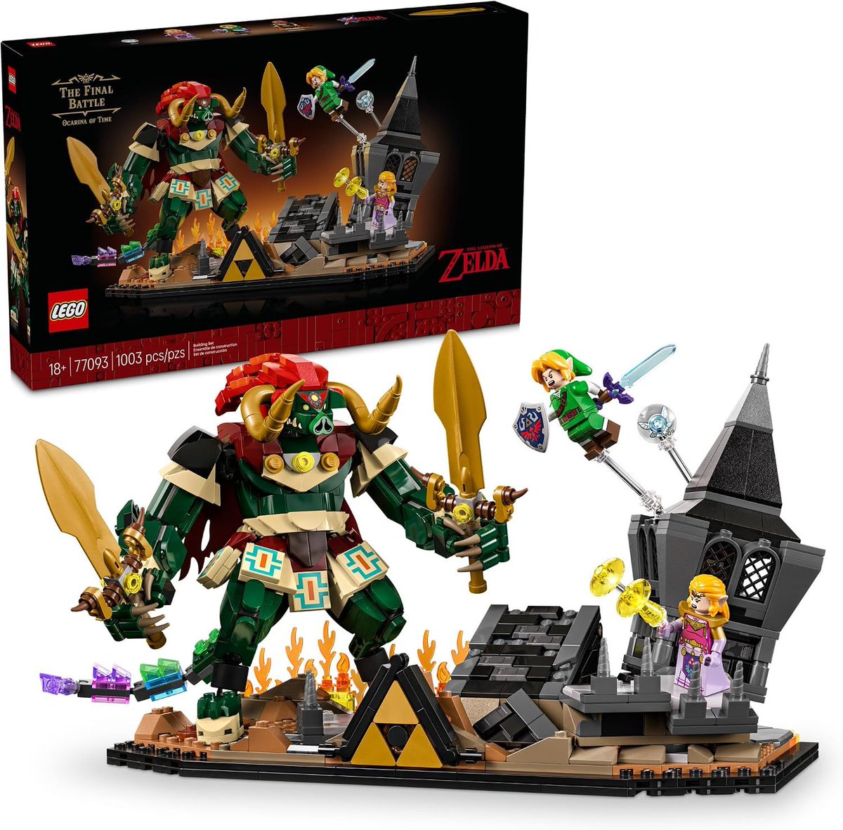 NinWire's tweet photo. LEGO The Legend of Zelda: Ocarina of Time – The Final Battle now shipping from Amazon. Can't wait to see what Ganon looks like on OOT Remake! (#ad) https://t.co/I55ibb4PeB https://t.co/97TgqRBXpn