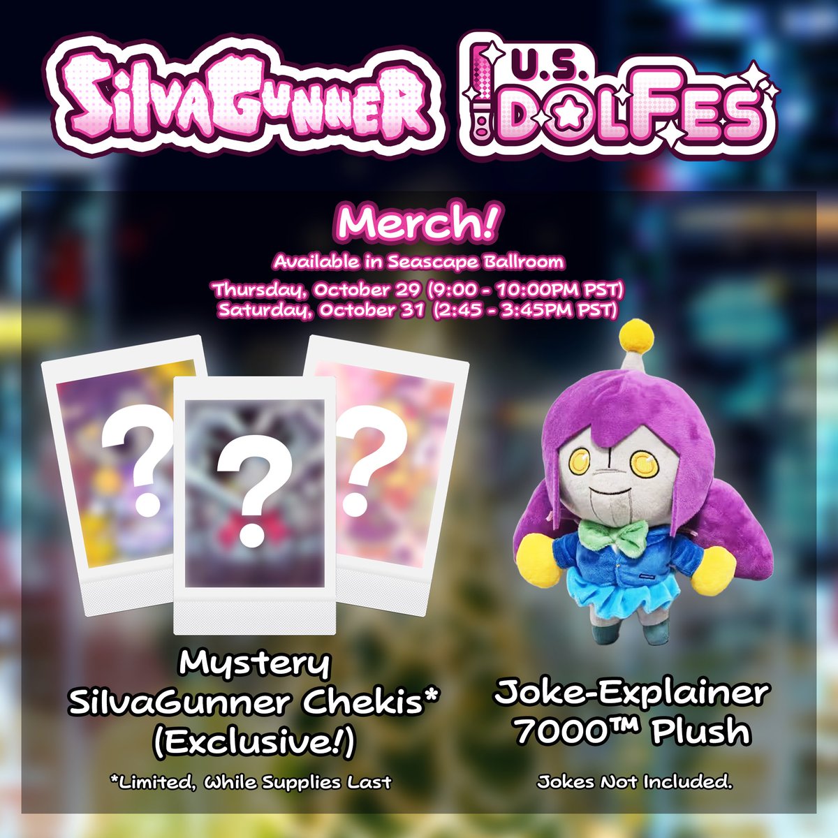 GiIvaSunner's tweet photo. Plan to catch SiIvaGunner's DJ Set at @USIdolFes on October 29th (8:00PM PST)? Head to Seascape Ballroom following the performance to our Meet &amp; Greet to get a Mystery SiIvaGunner Cheki (randomly selected and signed by your favorite characters!) https://t.co/LzqstCthTE