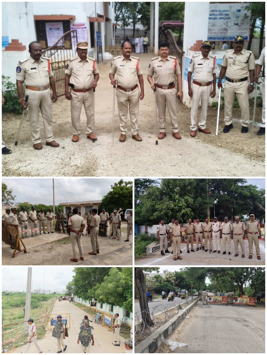 AnantapurPolice's tweet photo. 🚔 నామినేషన్ల చివరి రోజు పటిష్ట భద్రత
జిల్లా ఎస్పీ శ్రీ పి. జగదీష్ IPS గారి ఆదేశాలతో జిల్లావ్యాప్తంగా డ్రోన్ల నిఘా, 100 మీటర్ల పరిధిలో ఆంక్షల అమలు.
🚨 గుంపులుగా చేరేవారిపై ప్రత్యేక నిఘా.. ఎన్నికల నిబంధనలు ఉల్లంఘిస్తే చర్యలు.
#appolice100 #APPoliceSpace #AnantapurPolice #Election https://t.co/U78DOH4OmX