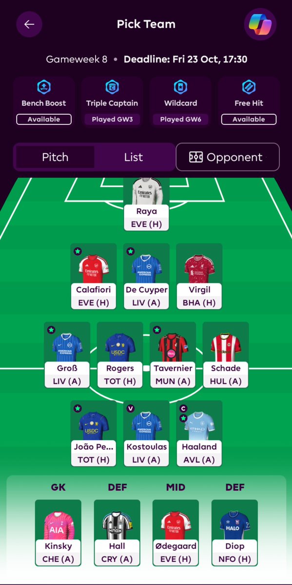 lfcSels's tweet photo. @OfficialFPL Bench boast active 
One free transfer itb 
What changes would you make https://t.co/QVZtLWZUeV