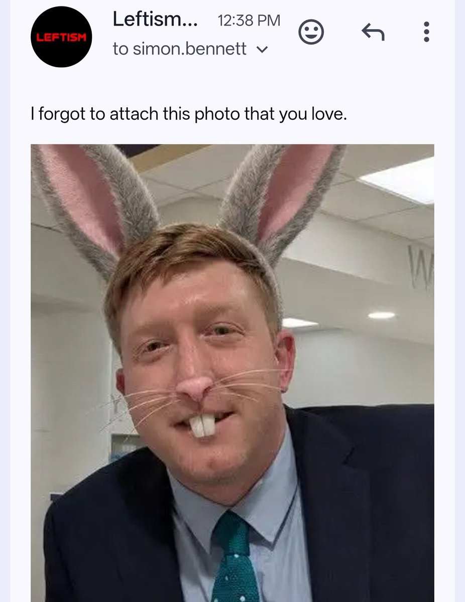 LeftismForU's tweet photo. Make sure not to be like me and email simon.bennett@wolverhampton.gov.uk to let Simon Bennett know that he is a piece of shít for getting a 15 year old arrested for making some comments and posting a photo of him as a rabbit. https://t.co/bzDhv9d17f