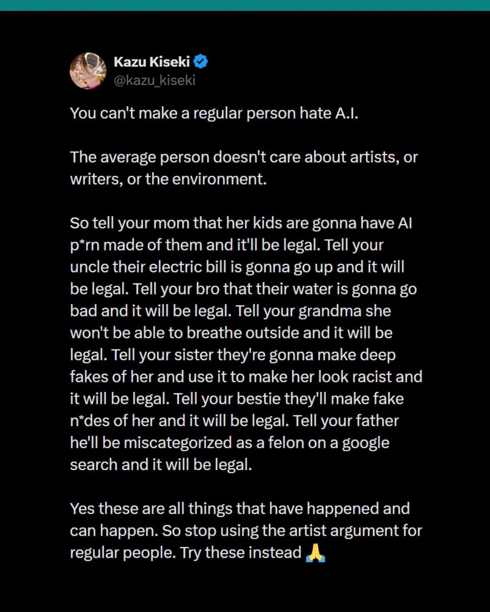 fitobj's tweet photo. You can't make a regular person hate A.I. ...
https://t.co/fRLn1KqMKO https://t.co/wABPlLhVBb