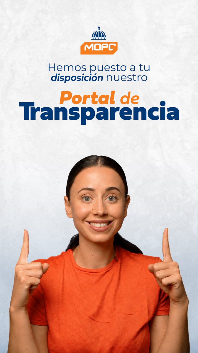 RDMOPC's tweet photo. ✅La transparencia es un derecho, por esto ponemos a tu disposición nuestro Portal de Transparencia, un espacio para que puedas acceder a toda la información  de la institución. 

 ¡La transparencia la construimos todos! 

#MOPCRD https://t.co/bioarUE2bT