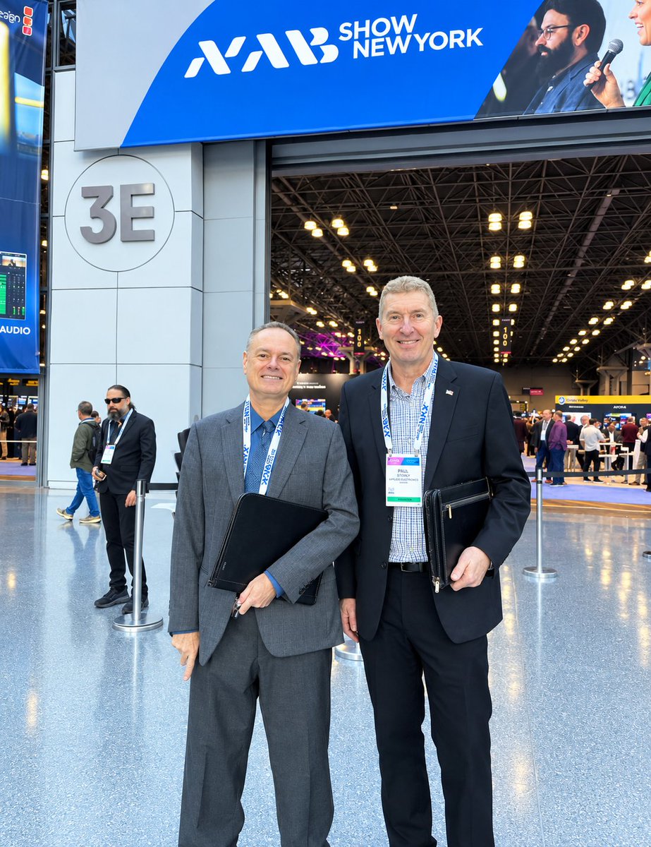 Applied_tweets's tweet photo. 📍 Paul Stechly and Paul Roeser are at the NAB Show New York this week!
#NABShow #NABShowNY #AppliedElectronics #BroadcastTechnology #LiveProduction #Streaming #MediaTechnology #ProAV https://t.co/4uyvdj0Y6Y