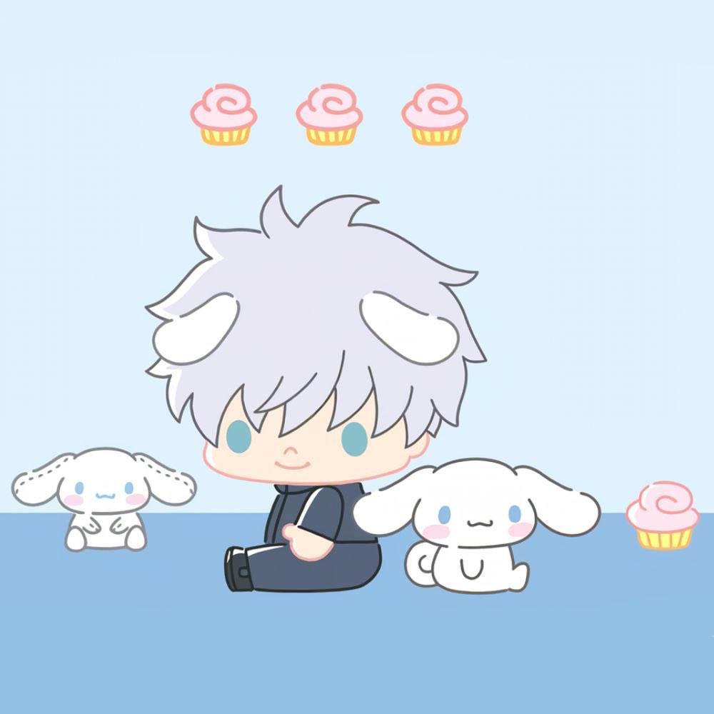 pawstoru's tweet photo. satoru &amp; cinnamoroll, the cutest little duo݁ ˖Ი𐑼⋆ https://t.co/WxMb5ptZcP