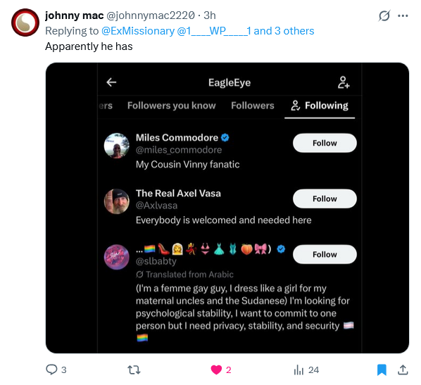 dogleaps's tweet photo. @MrEagleEye2U @1____WP_____1 @johnnymac2220 @MongoJorg84 @ExMissionary Love to see that you're following a gay guy. ❤️ https://t.co/tczA4lYtzH