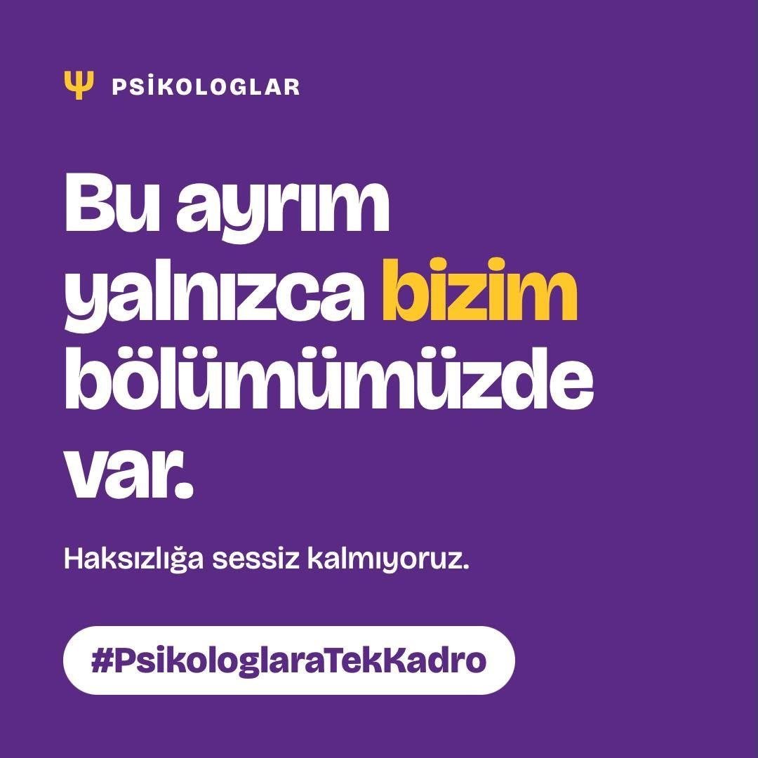 ssymaaaa's tweet photo. Lisans mezunlarının farklı kadro statüleriyle karşı karşıya kalması büyük bir fırsat eşitsizliği doğurmaktadır. Psikolog kadroları doğrudan lisans KPSS puanıyla açılmalıdır! @dryerebakan @vedatbilgn @drmemisoglu
#PsikologlaraTekKadro https://t.co/8Dmx4vk1sU