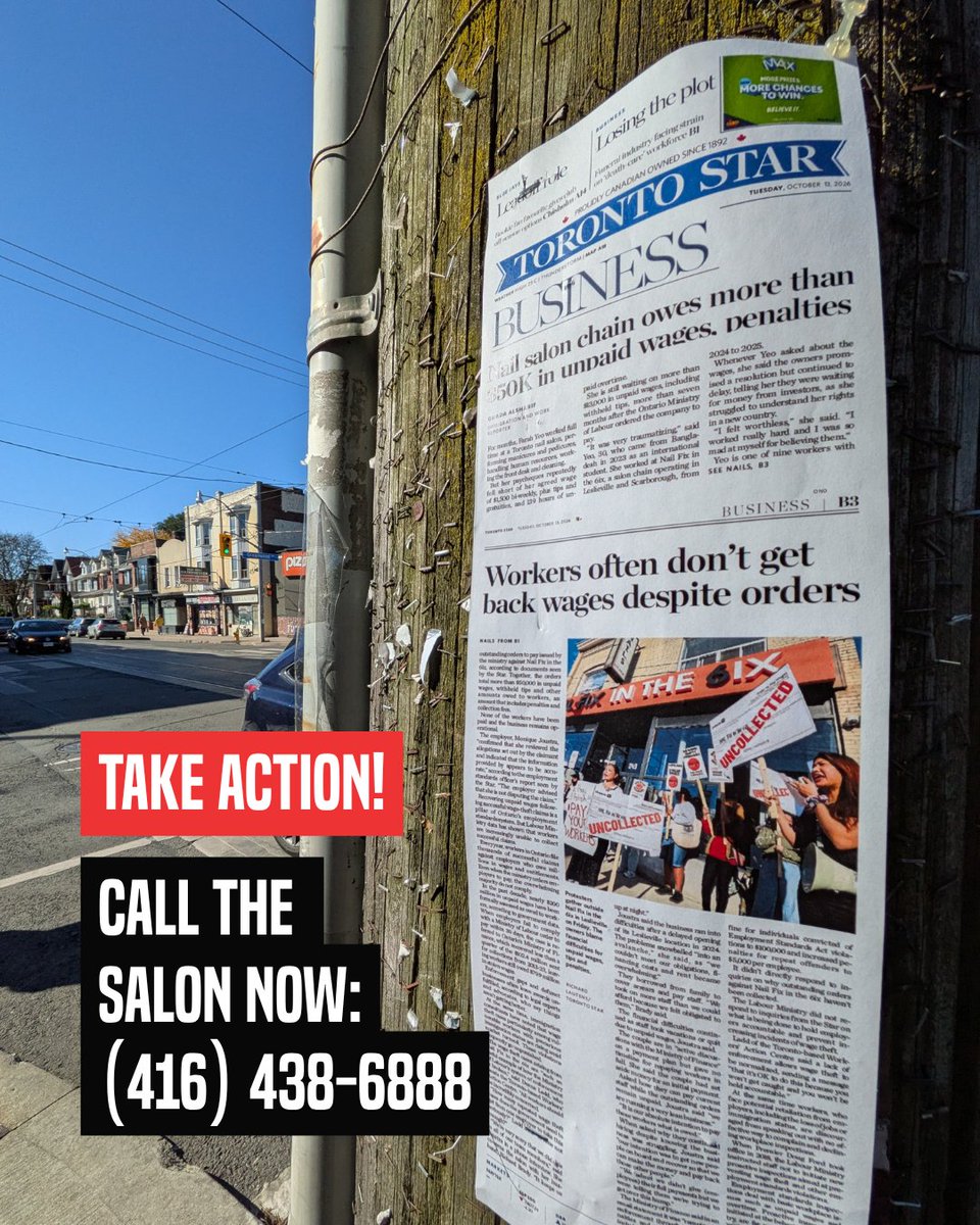 WorkersAC's tweet photo. 🚨 HELP US KEEP THE PRESSURE UP 🚨

Call Nail Fix in the 6ix at (416) 438-6888 today, and tell them you won't book an appointment until they pay their workers.

We won’t stop until these workers get paid!

#StopWageTheft #DecentWork #Toronto #NailFixinthe6ix https://t.co/JXSk6vevEv